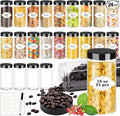 Plastic Jars with Lids 16 OZ, Plastic Jars 24 Pcs Slime Containers with Airtight Screw On Lids Leak Proof Clear Storage Containers Jar Empty for Kitchen & Household Food Storage