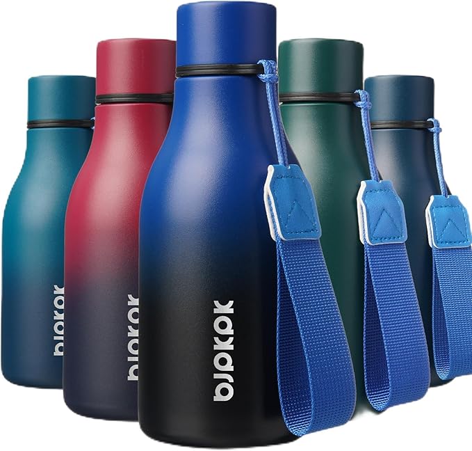 BJPKPK 18oz Insulated Water Bottle, Stainless Steel Bottle with Carry Strap