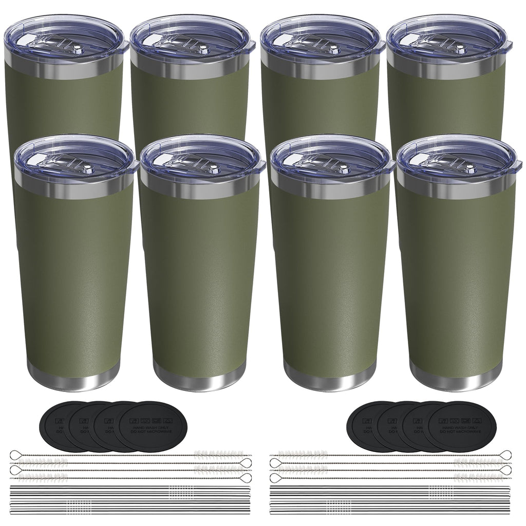 UIRZOTN 20oz Travel Coffee Tumbler, Insulated Travel Mug, Army 8 Pack