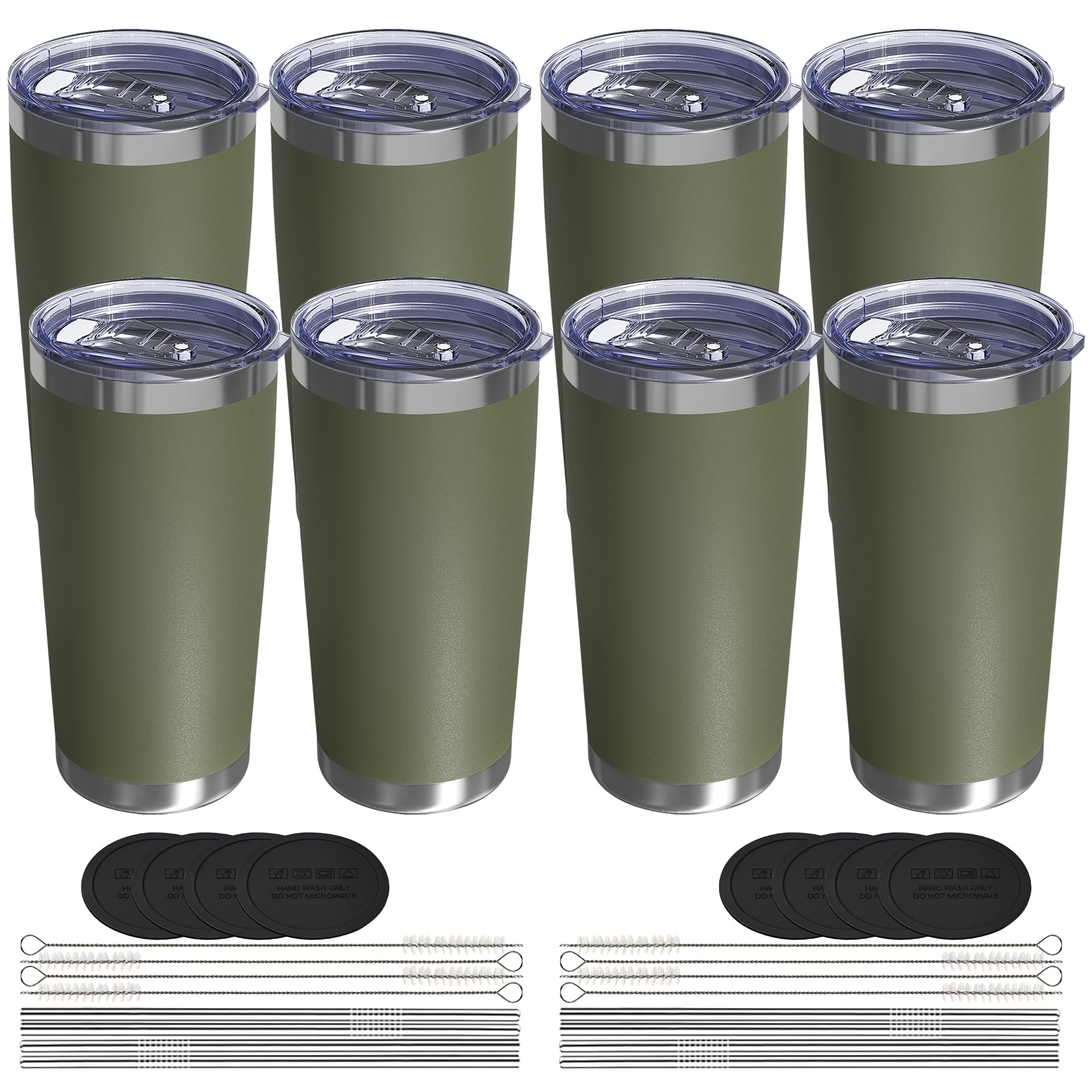 UIRZOTN 20oz Travel Coffee Tumbler, Insulated Travel Mug, Army 8 Pack