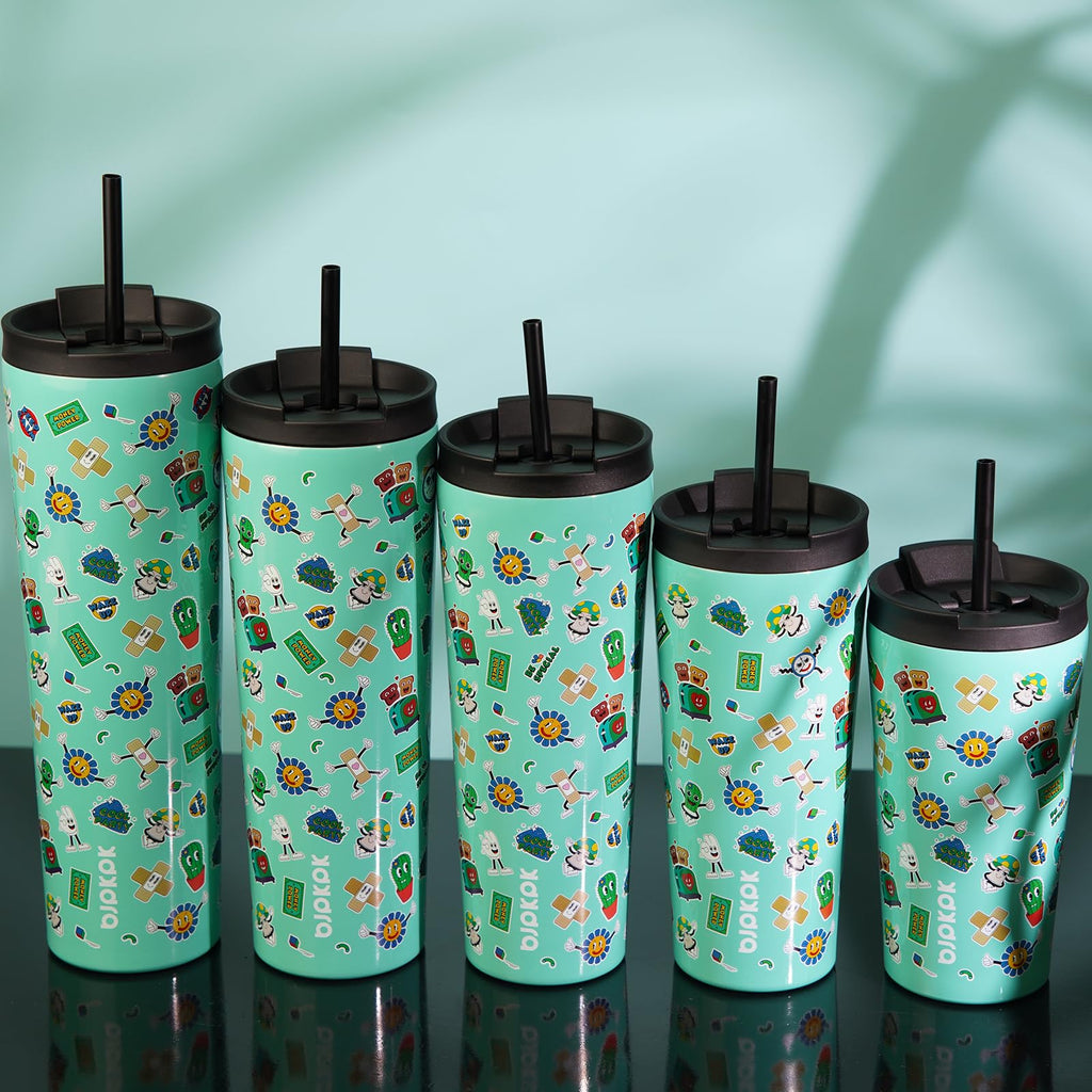 BJPKPK 34oz Coffee Tumbler with Straw, Insulated Stainless Steel Cup