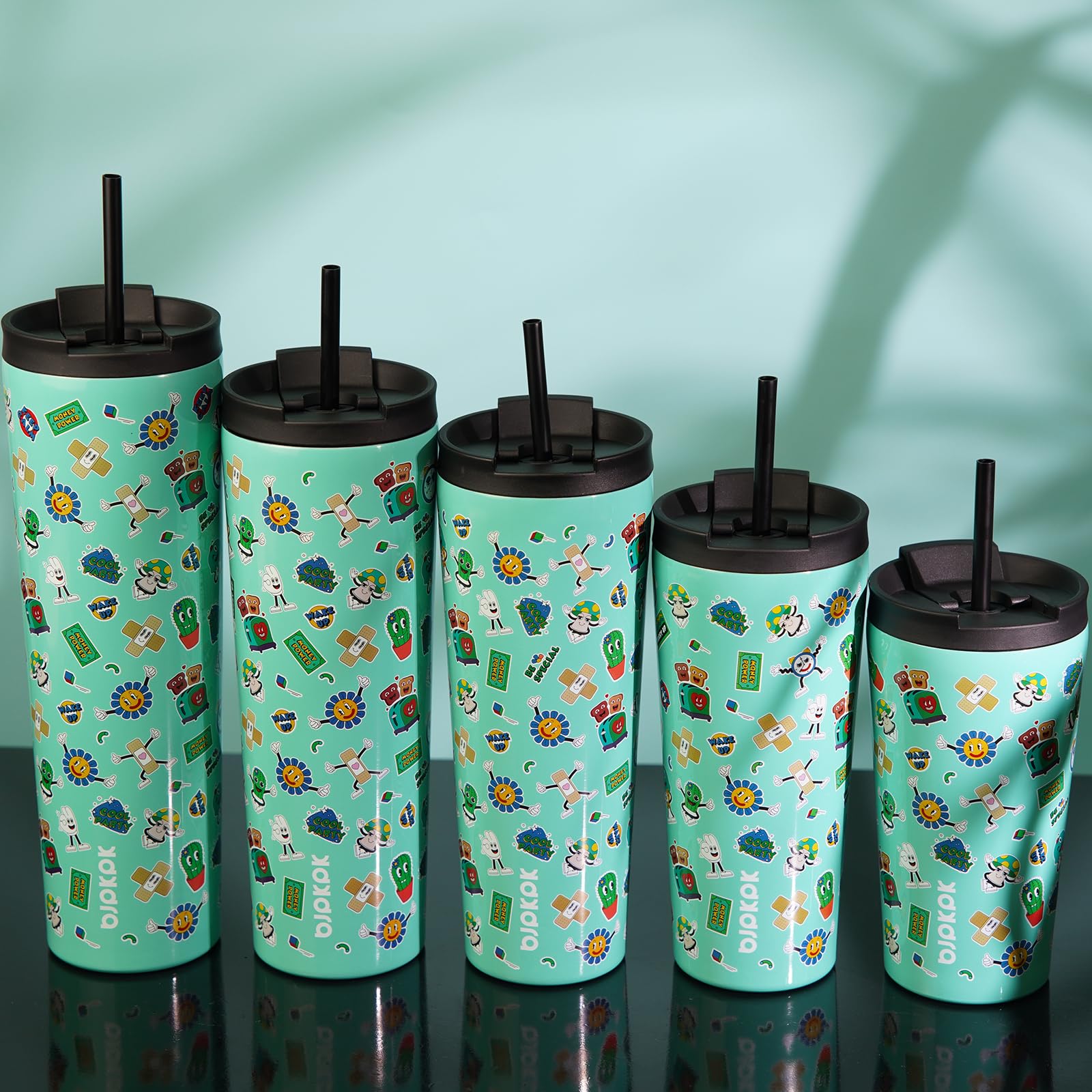 BJPKPK 34oz Coffee Tumbler with Straw, Insulated Stainless Steel Cup