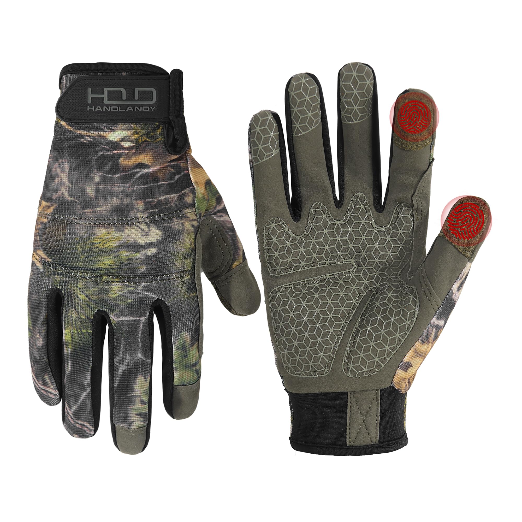 HANDLANDY Work Gloves for Men & Women, Utility Mechanic Gloves Touch Screen with Grip, Flexible Breathable Camo Tactical Gloves for Outdoor Activity (2X-Large, 1 Pair)
