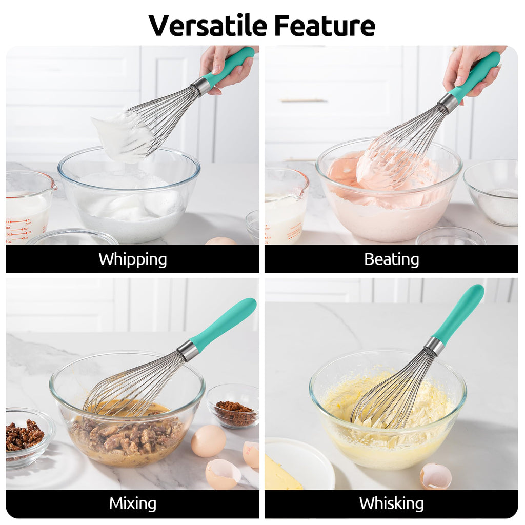 U-Taste Wire Whisk for Cooking, 18/10 Stainless Steel Wisk, L/Aqua Sky