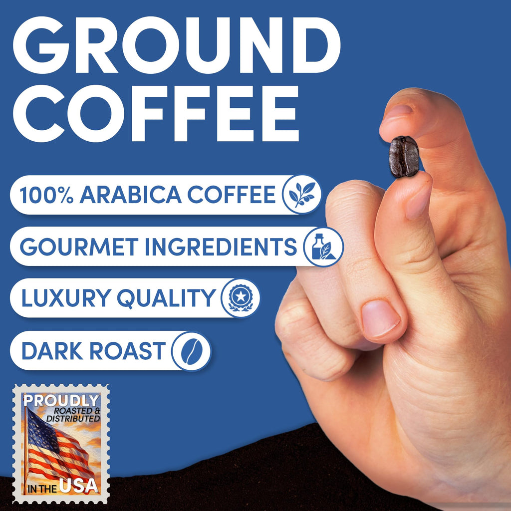 Sarasota Coffee Ground Espresso | Dark Roast Gourmet Coffee Grounds | Low Acid, Mold Free, Specialty Grade, Bulk Ground Espresso Coffee | 5lb (80 oz)