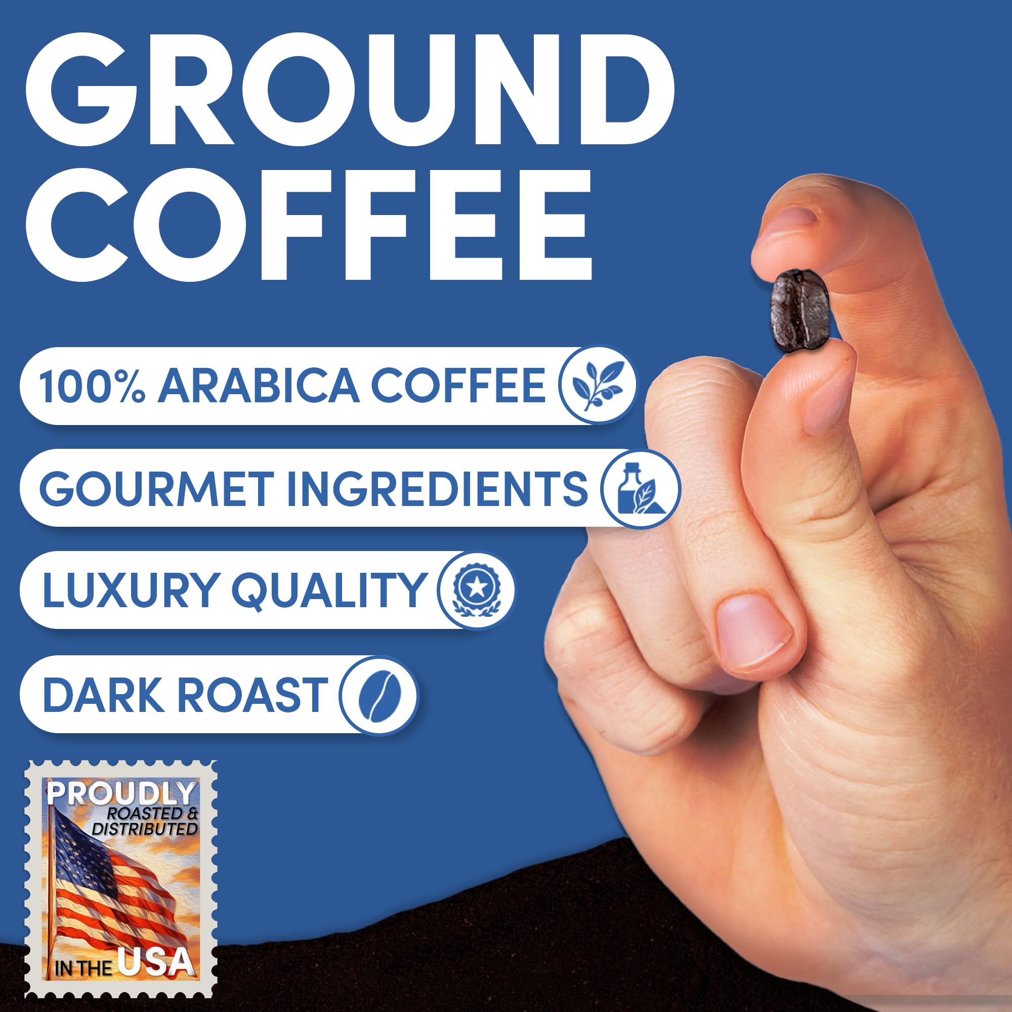 Sarasota Coffee Ground Espresso | Dark Roast Gourmet Coffee Grounds | Low Acid, Mold Free, Specialty Grade, Bulk Ground Espresso Coffee | 5lb (80 oz)