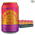 Sparkling Rose Yerba Mate by Tama Tea - Unsweetened Natural Energy Drink with Real Fruit & Herbs - Healthy Caffeine Drink Alternative - 120mg of Brain-Boosting Caffeine, 10 Calories - 12oz Pack of 12
