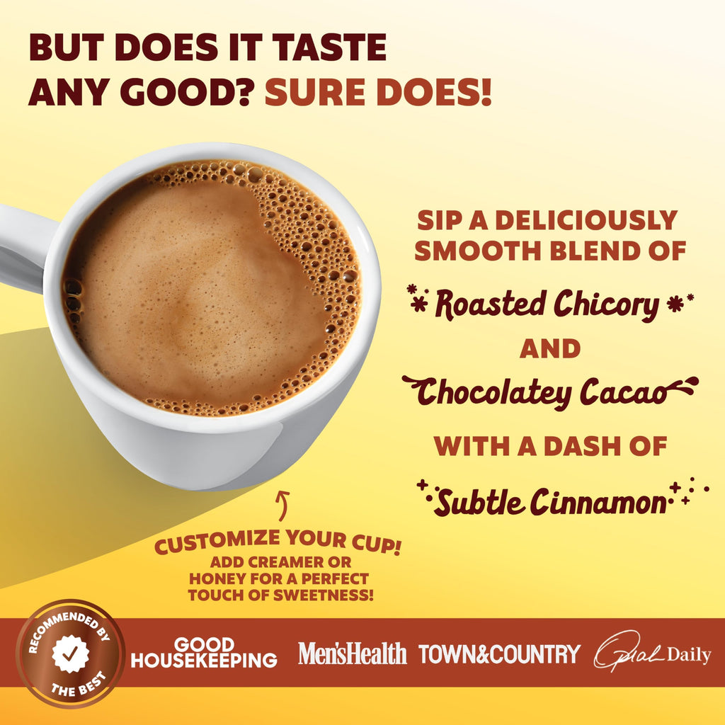 Joey Mushroom Coffee Alternative with Cacao Dandelion Root, and Chicory, Instant Mushroom Coffee Substitute with Superfoods, Vegan Gluten-Free Energy Drink for Focus and Calm, 60 Servings