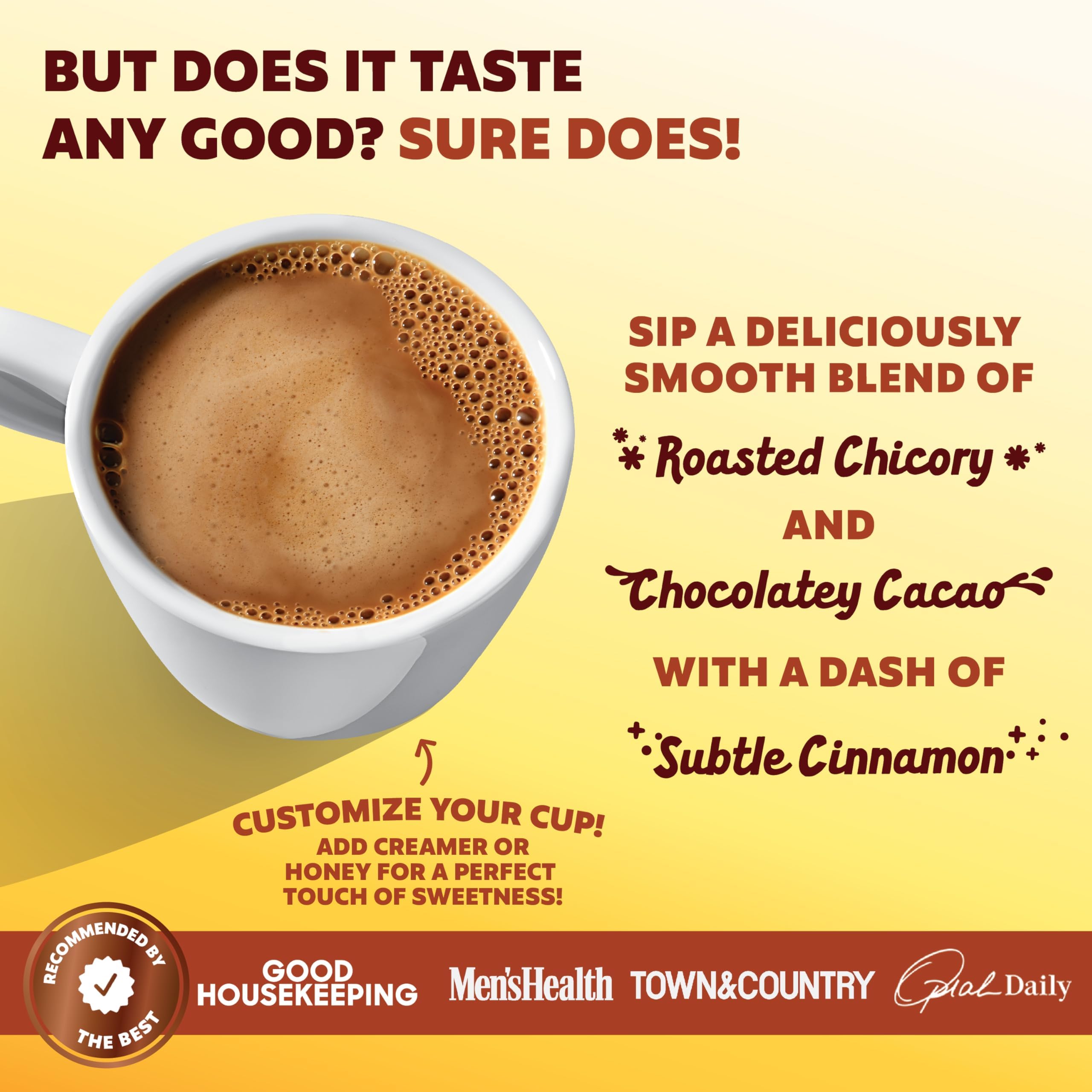 Joey Mushroom Coffee Alternative with Cacao Dandelion Root, and Chicory, Instant Mushroom Coffee Substitute with Superfoods, Vegan Gluten-Free Energy Drink for Focus and Calm, 60 Servings