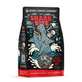 Bones Coffee Company Shark Bite, Buttered Rum Flavored Coffee, Medium Roast Low Acid Arabica Beans Compatible with Auto drip and French Press Coffee Maker, 12 Oz Ground