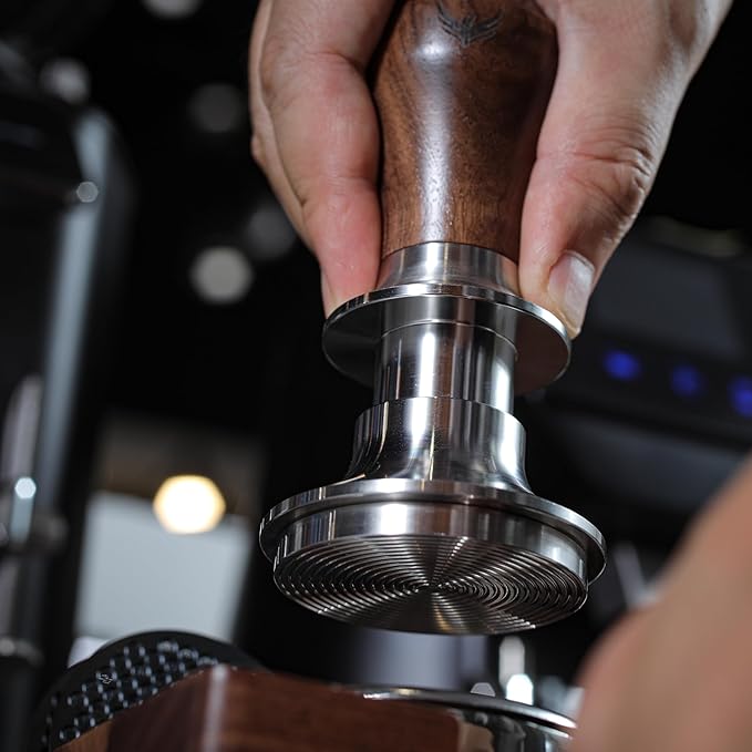 58mm Espresso Must Haves Tools Portafilter Funnel, Self Leveling Tamper, Coffee Distributor, Espresso Needle Whisk and Puck Screen