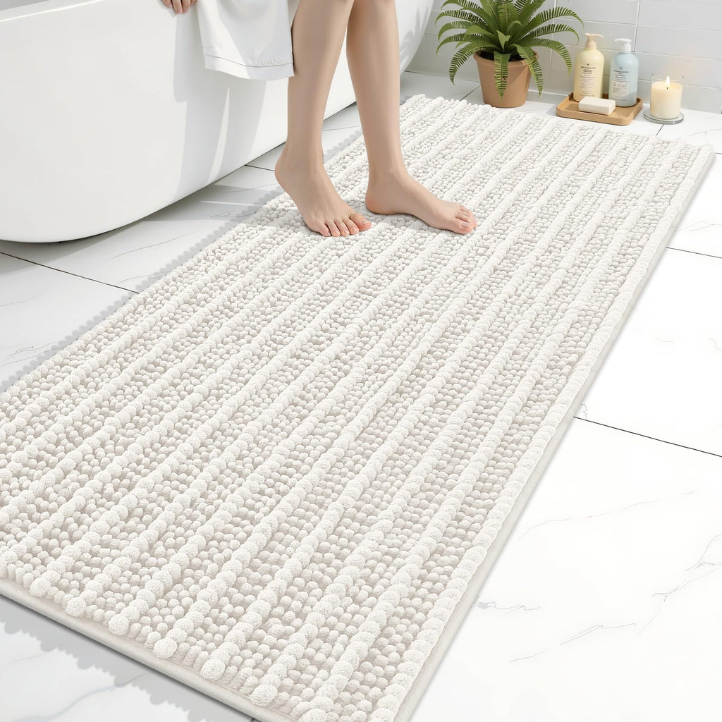 Arotive Bathroom Rugs Mat 30x17, Soft Absorbent Chenille Shaggy Bath Mat — 54" X 24"