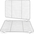 Cooling Racks for Cooking and Baking, Homikit 16.6”*11.5” Large Stainless Steel Wire Rack for Oven Cooking Roasting Grilling Drying, Cookie Bacon Pizza Mesh Cooling Racks, Dishwasher Safe, 2 PCS