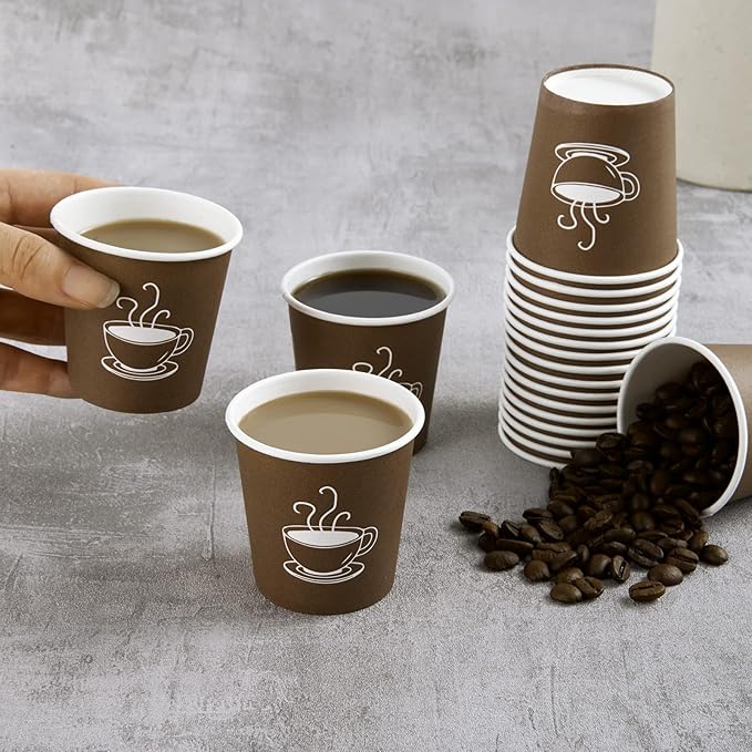 600 Pack 4 oz Paper Cups, Small Disposable Coffee Cups, Paper Espresso Cups, Hot/Cold Drinking Cups for Party, Picnic, Travel and Events