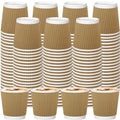 RXLWYUNLAE 120 Pack Paper Espresso Coffee Cups, 4 oz Disposable Coffee Cups,Corrugated Insulated Ripple Wall, Paper Ripple Cup for Coffee, Hot Chocolate and Hot Tea Drinks -Champagne