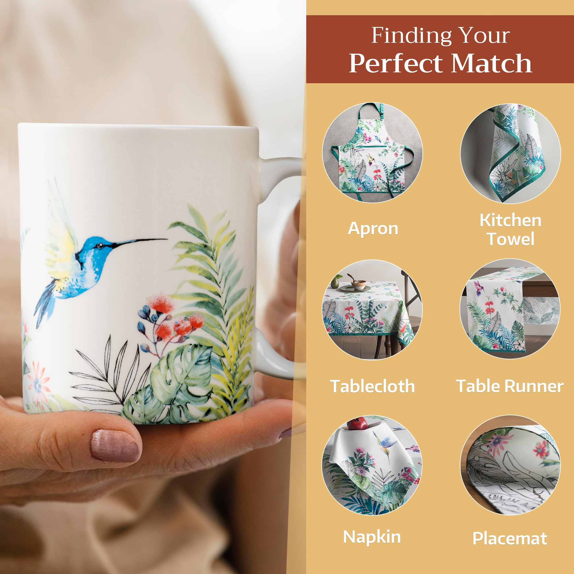 Maison d' Hermine Coffee Mug with Handles Tea Cups (15 Ounce, Pack of 2)