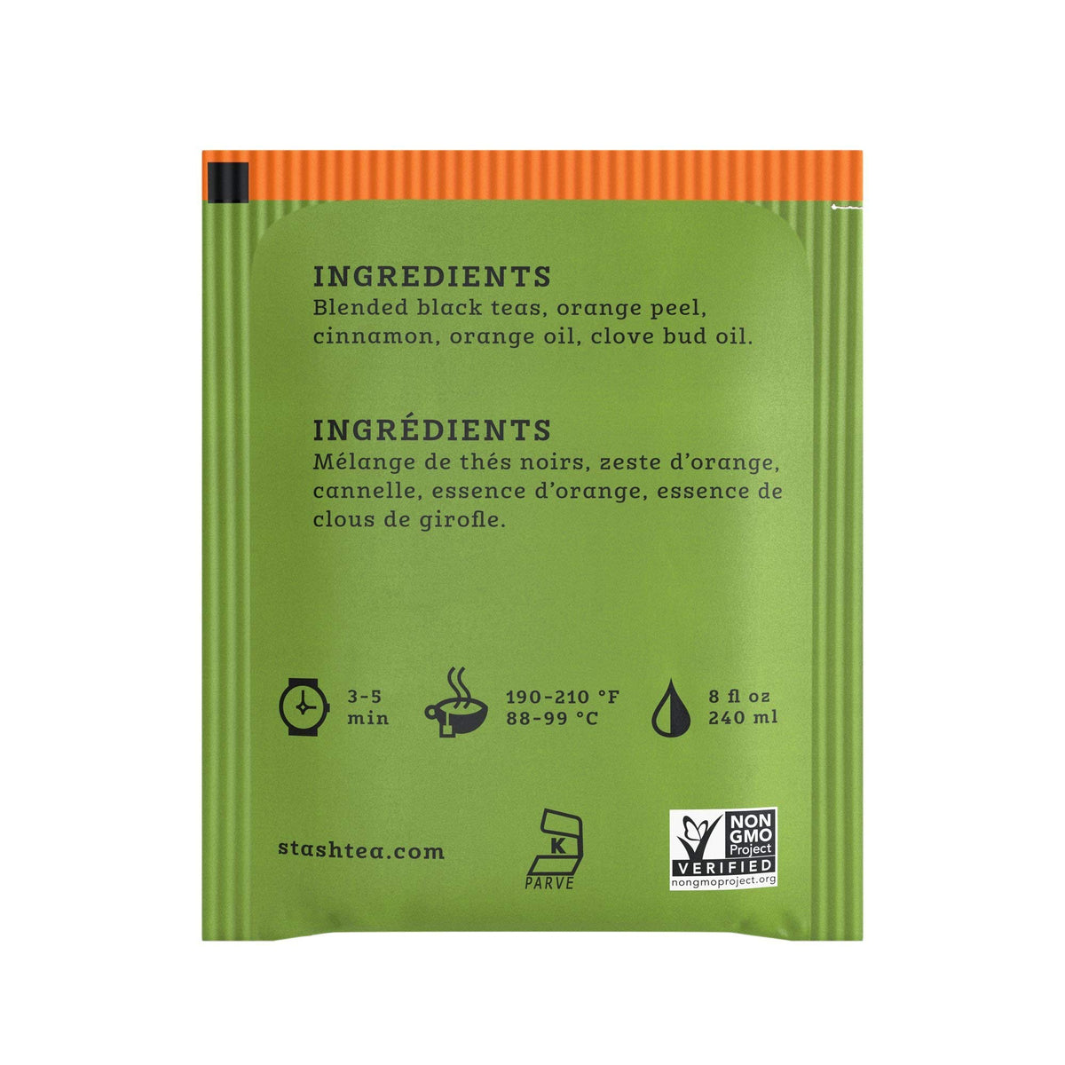 STASH Orange Spice Black Tea, 120 Bags (6 Boxes of 20), Caffeinated