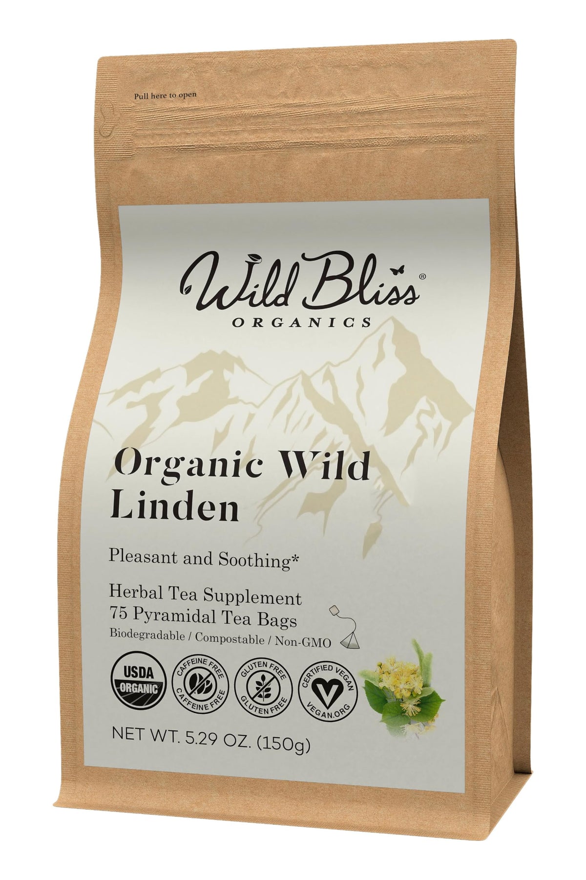 Wild Bliss Organic Chamomile Tea - Caffeine Free Calming Herbal Support - Pharmacopoeia Potency - 20 Plant Based Tea Bags