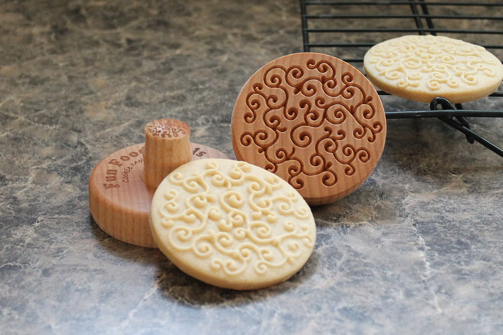 Fun Food Tools, Wood Cookie Stamp, 2.5 Inch (D Vine CS-038)