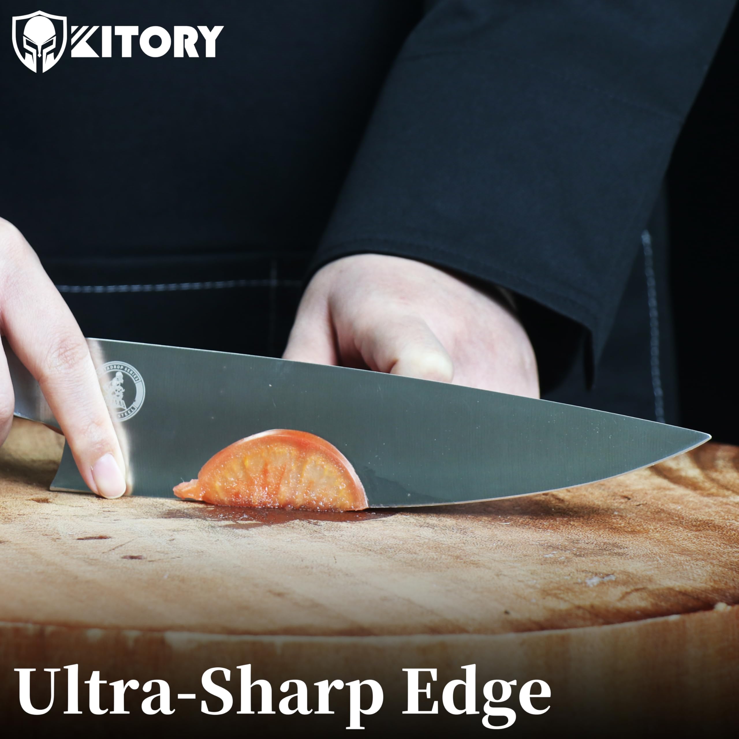 Kitory Chef Knife 8", Gyuto Kitchen Knife - Full Tang Pro Chopping Chopper- Forged HC Steel - Ergonomic Pakkawood Handle-2025 Gifts