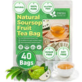 FreshDrinkUS, 40 Premium Soursop Graviola Fruit Tea Bags, 100% Natural and Pure from Soursop Fruits, Made With Natural Materials-Corn Fiber Tea Bag, Sugar/Caffeine/Gluten Free, Hoja Guanabana Tea