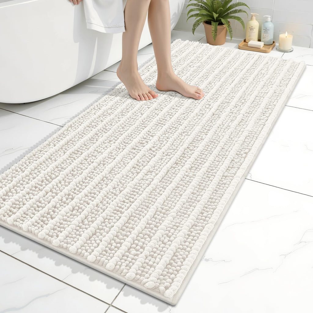 Arotive Bathroom Rugs Mat 30x17, Soft Absorbent Chenille Shaggy Bath Mat — 47" X 24"