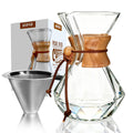 AGOGO Pour Over Coffee Maker Set, 28oz Diamond Style, 304 Stainless Filter