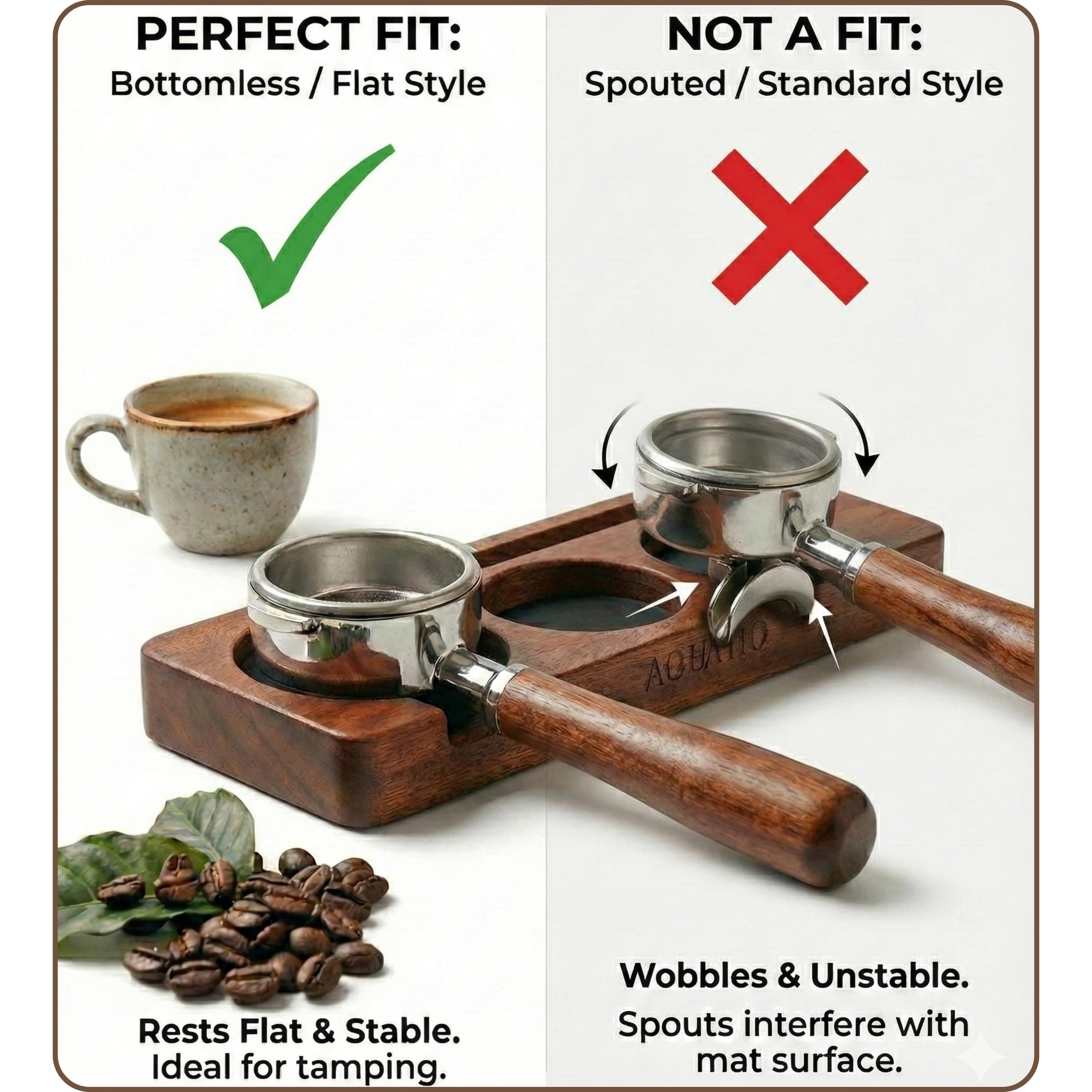51-58 mm Compact Espresso Tamping Mat, Coffee Tamping Station