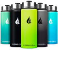 HYDRO CELL Stainless Steel Insulated Water Bottle with Straw - For Cold & Hot Drinks - Metal Vacuum Flask with Screw Cap and Modern Leakproof Sport Thermos for Adults (Neon 18oz)