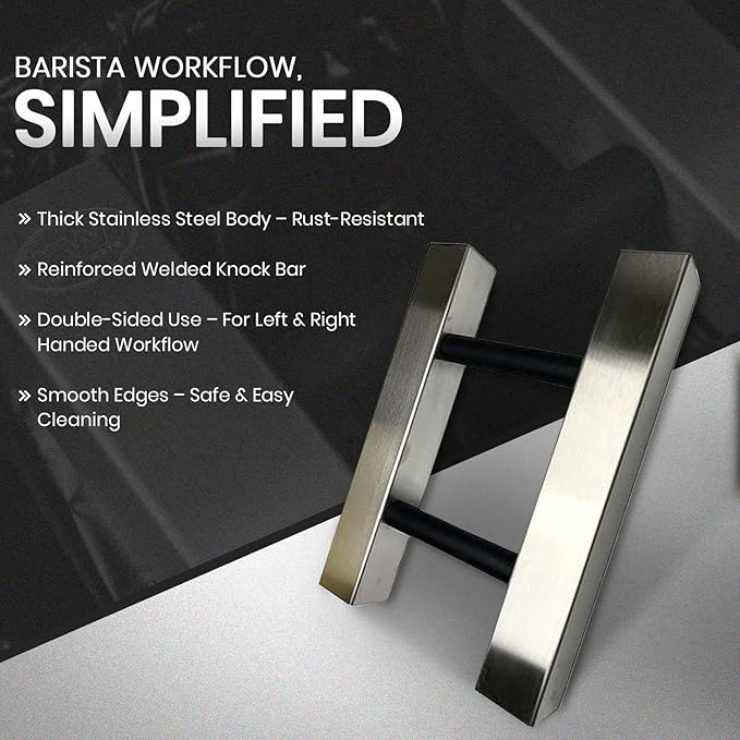 Rattleware Stainless Steel Knock Chute (15” x 11”) - Ideal for Slim Jim Garbage Can - Double-Sided, Heavy Duty Espresso Grounds Knock Box - Barista Essential for High-Volume Settings