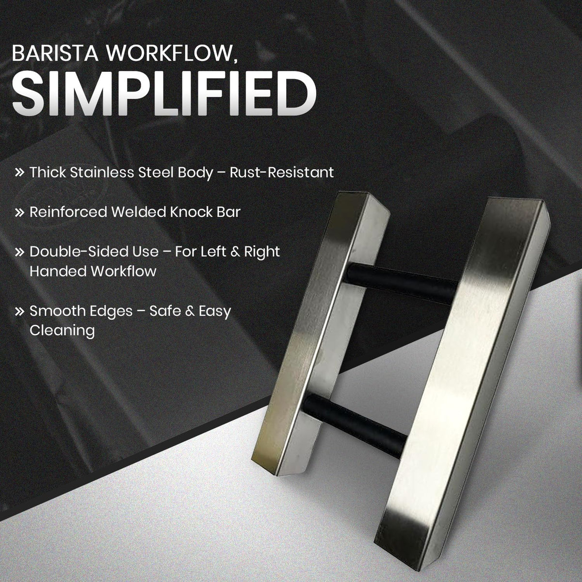 Rattleware Stainless Steel Knock Chute 15″×11″ – Heavy-Duty, Double-Sided Espresso Grounds Chute for Slim Jim Trash Can – Commercial Grade Barista Tools for High-Volume Coffee Stations