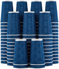 Lamosi 16 oz Coffee Cups - 90 Pack, Disposable Insulated Corrugated Paper Cups 16oz, Kraft Ripple Wall Cups for Hot Beverage or Cold Drinks (Navy)