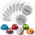 CAPMESSO Aluminum Foil Lids for Nespresso Vertuo Pods: 100 PCS Foil Seal Cover for Reusable Nespresso Pods Vertuo - V2 Perfect Size for nespresso refillable pods(Foil Lids Only)