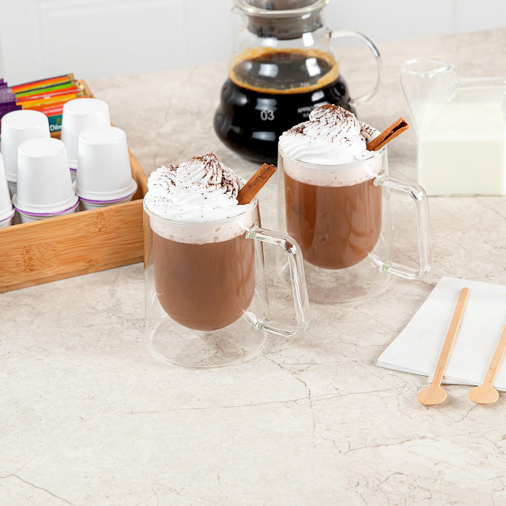 Restaurantware 10 oz Professional Glass Coffee Mug, 2 Pack