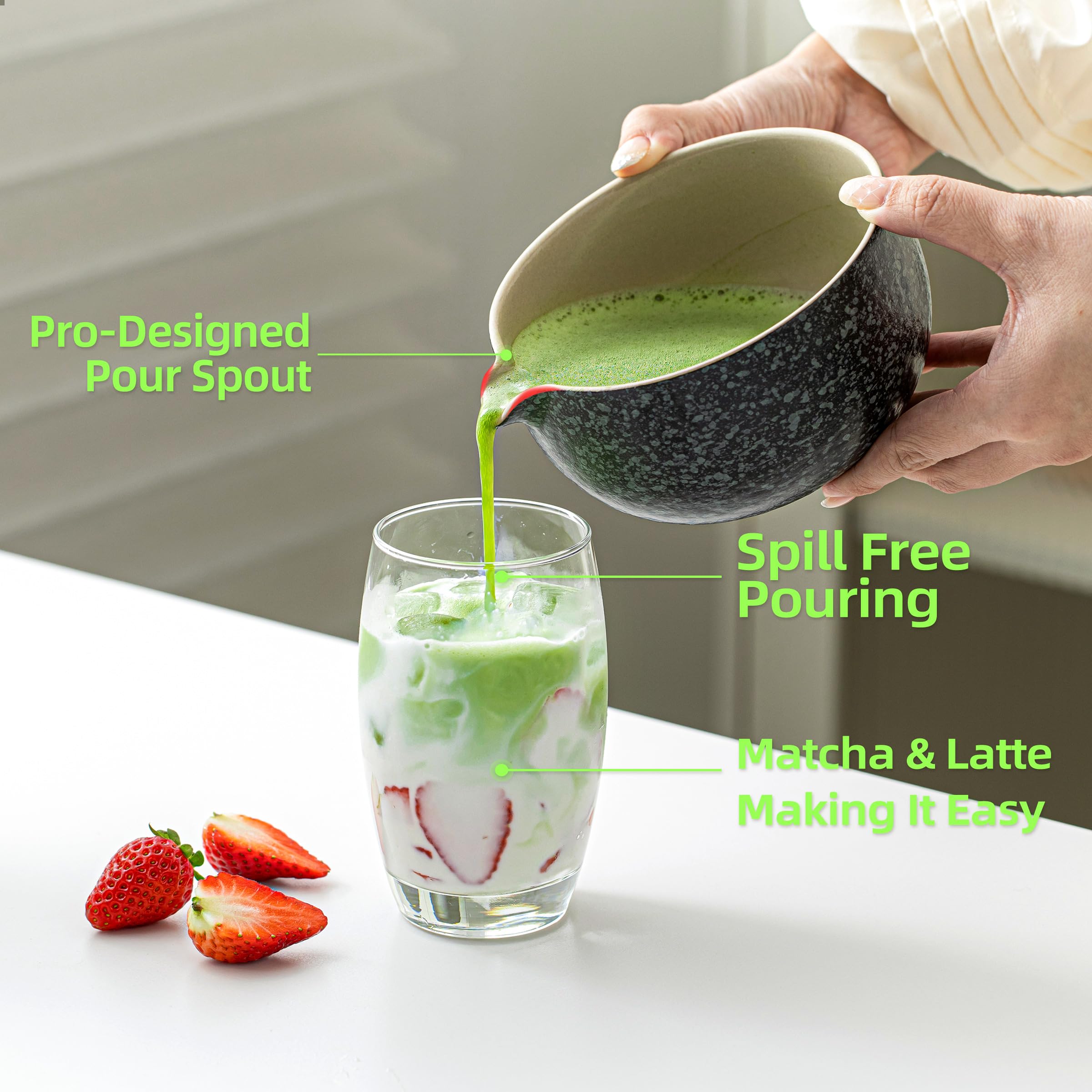 TEANAGOO Matcha Whisk Set, 10 Pcs Complete Set, Black, Matcha Kit with Tray, Bowl, Scoop, Sifter, Powder Jar, Gift for Matcha Lovers
