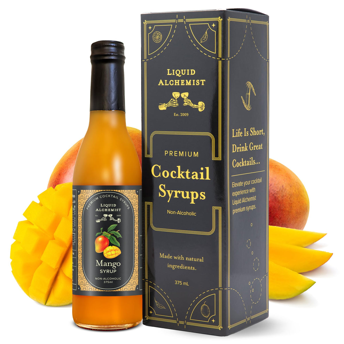 Liquid Alchemist Peach Syrup for Cocktails | Real Ingredients Make our Peach Syrup for Drinks a Perfect Bellini Mix | Small Batch, Non-GMO & Vegan | 25.4 oz Drink Mixer, Pack of 1