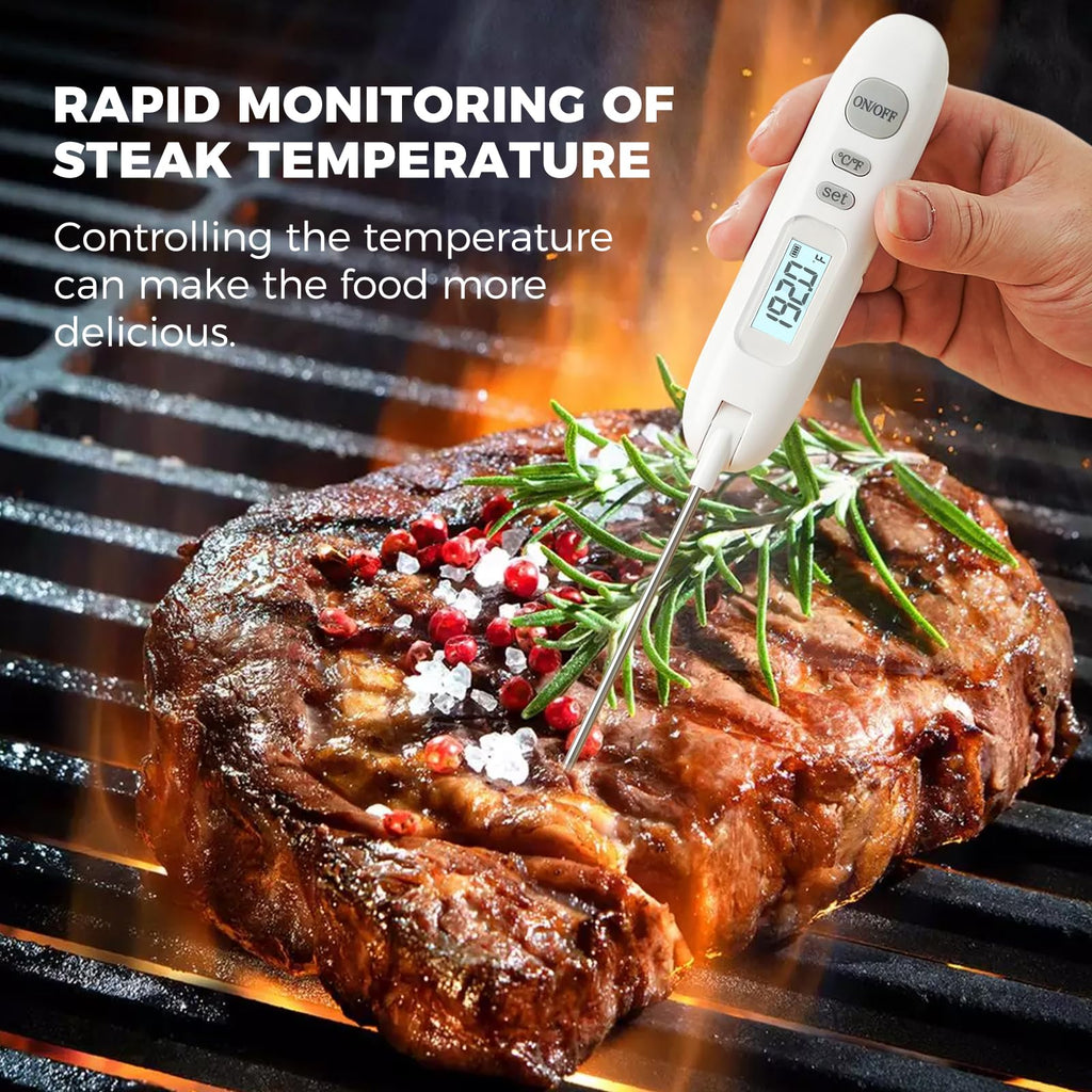 Meat Thermometer Digital,Instant Read Food Thermometer for Cooking Grilling Air Fryer Griddle Probe Kitchen Gadgets Essentials BBQ Grill Smoker Oil Fry Candy Turkey,White