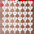 36 Pcs Valentine's Day Conversation Hearts Cookie Stencils for Baking