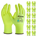 DULFINE MicroFoam Nitrile Coated 12 Pairs Work Gloves for Men Yellow S