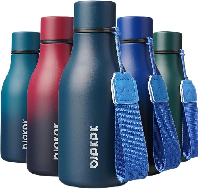 BJPKPK 18oz Insulated Water Bottle, Stainless Steel Bottle with Carry Strap