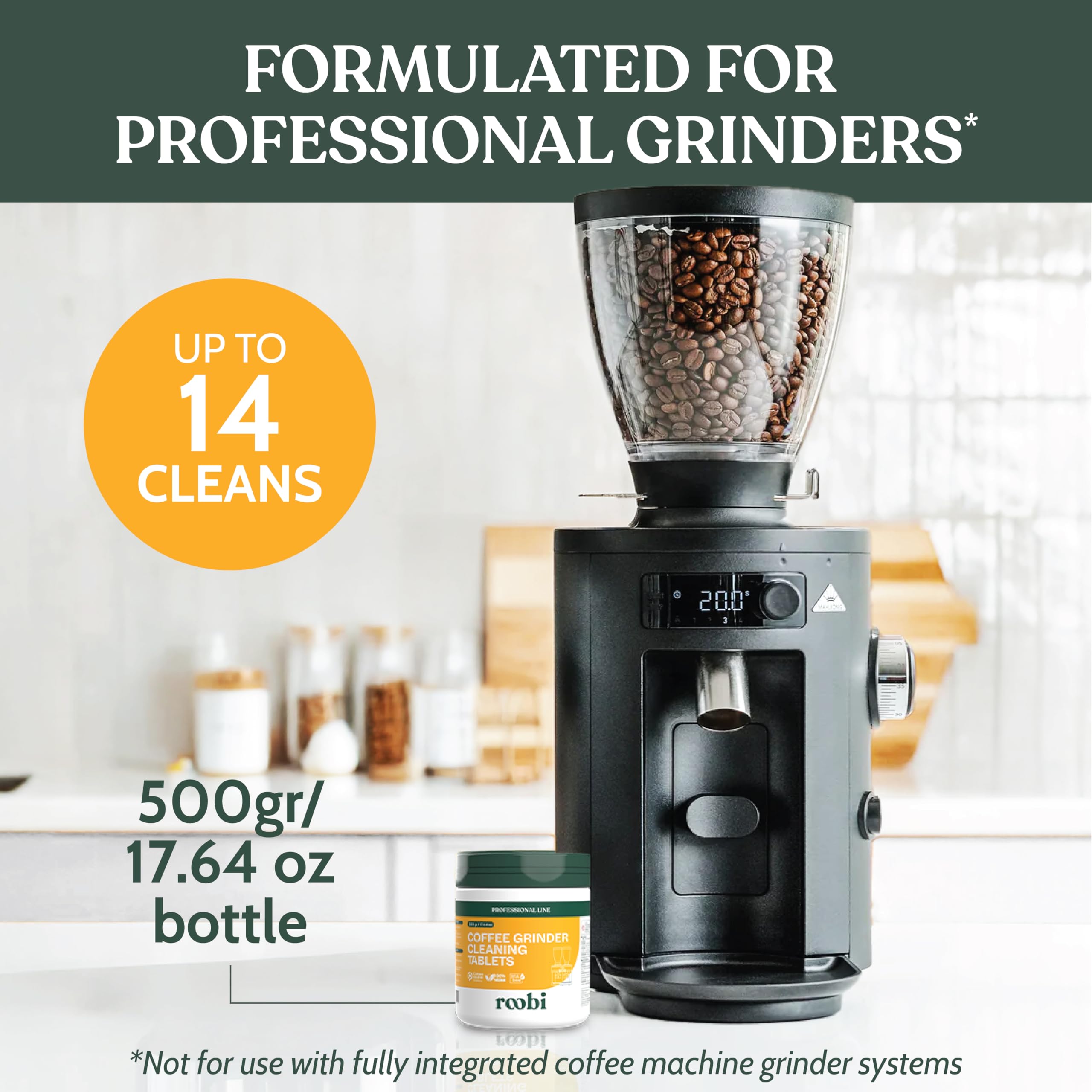Roobi Professional Coffee Grinder Cleaning Tablets