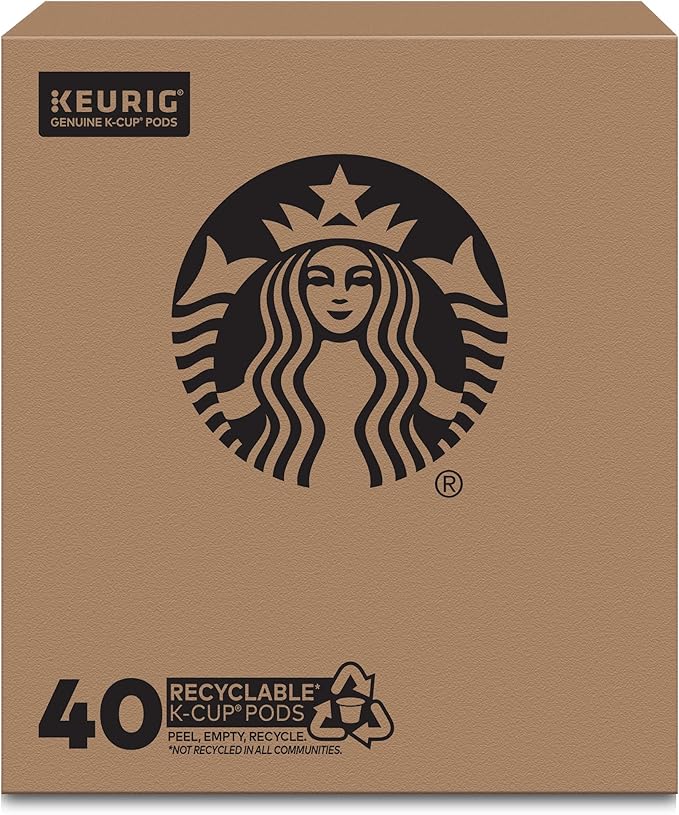 Starbucks K-Cup Coffee Pods, Dark Roast, Caffè Verona for Keurig Brewers, 100% Arabica, 1 Box (40 Pods)