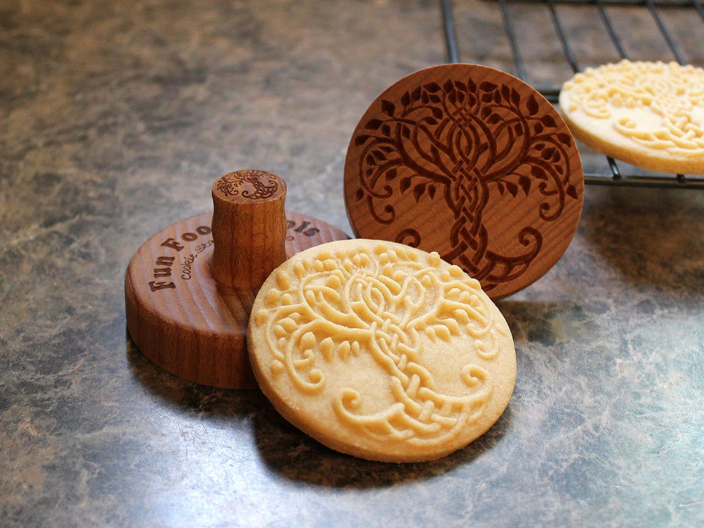 Fun Food Tools, Wood Cookie Stamp, 2.5 Inch (Celtic Tree CS-060)