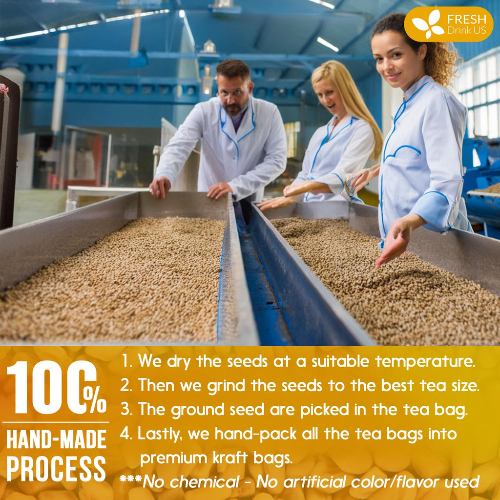 FreshDrinkUS, Premium 120 Fenugreek Tea Bags, 100% Natural & Pure from Fenugreek. Fenugreek Herbal Tea. Made with Natural Material Tea Bags. No Sugar, No Caffeine, No Gluten, Vegan.