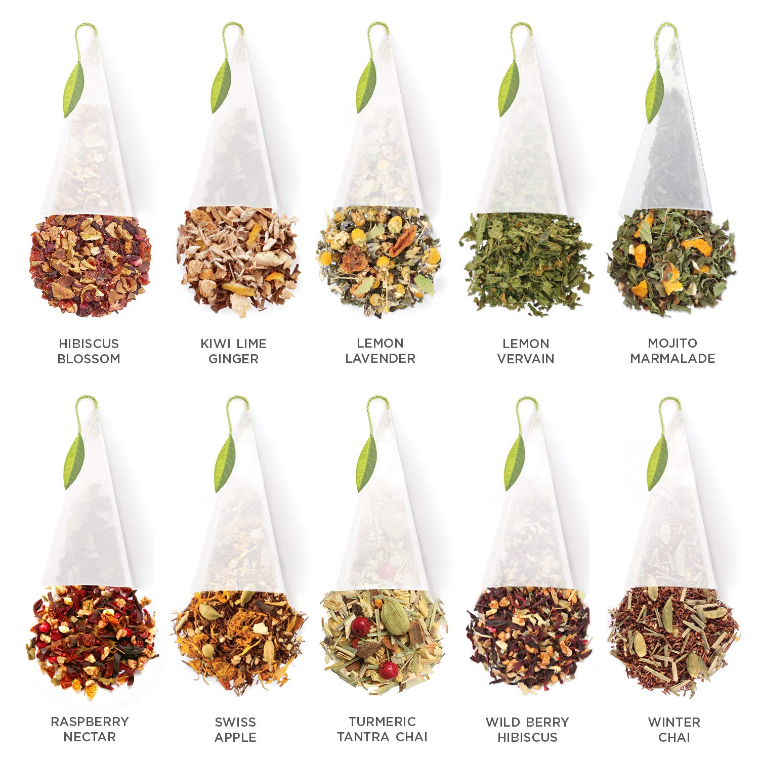 Tea Forte Tea Sampler, 40 Pyramid Infuser Bags, Premium Tea Gift Set
