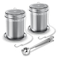 HOUSE AGAIN Tea Infuser (2 Pack with Scoop), Extra Fine Mesh Tea Infusers for Loose Tea, 18/8 Stainless Steel Tea Strainer with Extended Chain Hook, Tea Steeper for Brew Tea, Spices & Seasonings