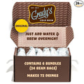 GRADY’S COLD BREW, New Orleans Style, 100% Arabica Ground Coffee & Chicory Pouches, SIX Bundles of 4 Easy-to-Brew Bean Bags, Makes 72 drinks