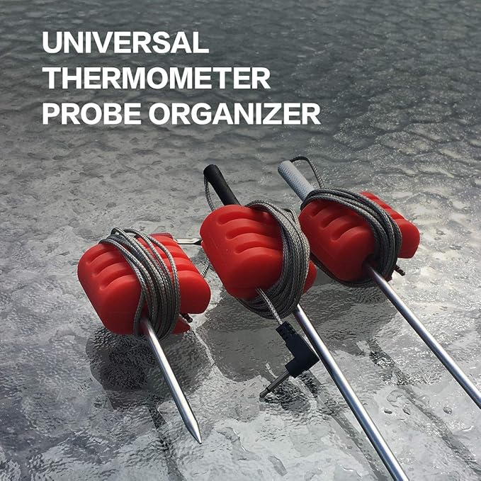 Pot/Cup Clip for Thermometers - Silicone, Non-Scratch, Hand-Free Cooking, Heat Resistant - Compatible with Most Probe Sizes - Great Gift Idea