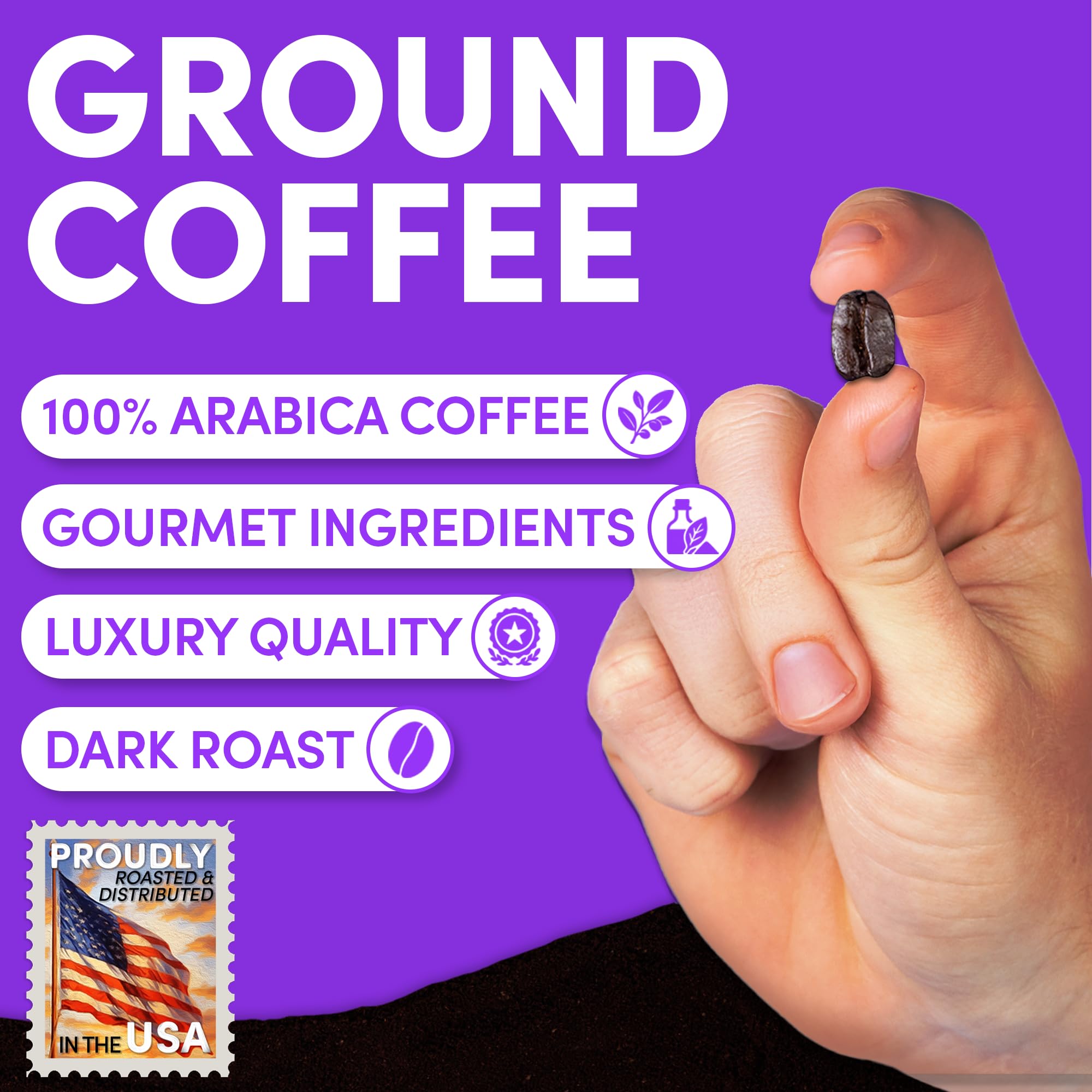 Sarasota Coffee Ground Cubano European French Roast | Dark Roast Gourmet Coffee Grounds | Low Acid, Mold Free, Specialty Grade Bulk Ground Coffee | 5lb (80 oz)