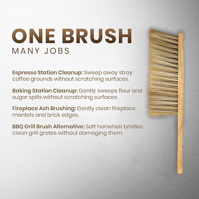 Rattleware 11-in Counter Brush Wood Handle Horsehair Bristle Cleaning Brush
